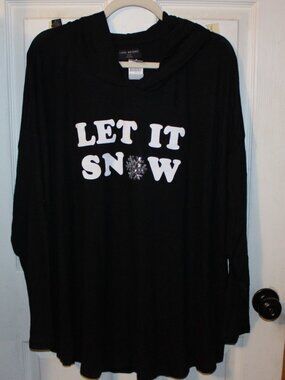 NWT Lane Bryant Hoodie Top "Let It Snow" 26/28